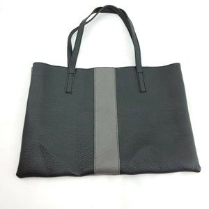 Vince Camuto Womens Black Gray Pebbled Vegan Leather Luck Tote Handbag Purse